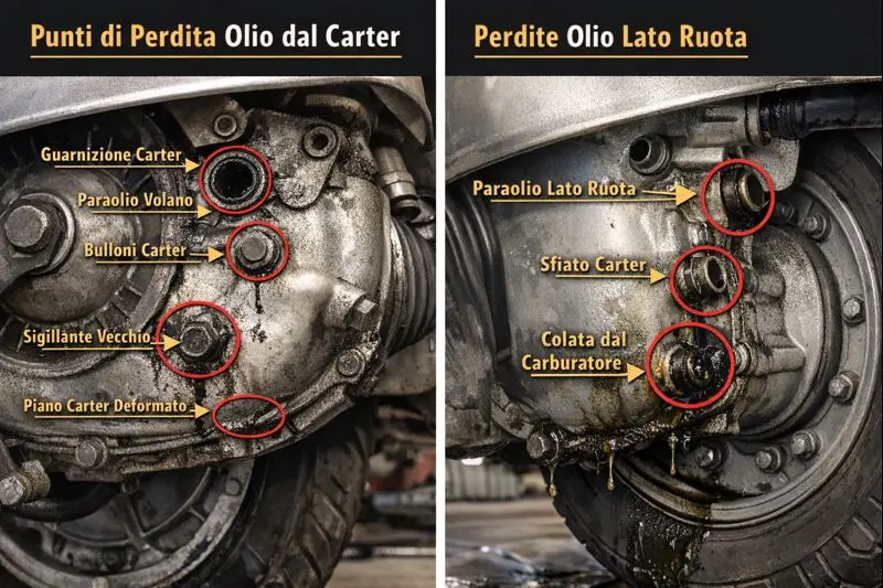 Vespa perde olio dal carter: come individuare il problema e sostituire la guarnizione