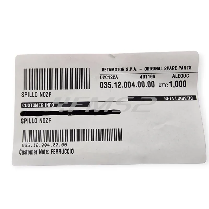 Spillo conico KEIHIN NOZF - N0ZF per KEIHIN PWK 36, PWK 38 e PWK 39, ricambio 035.12.004.00.00