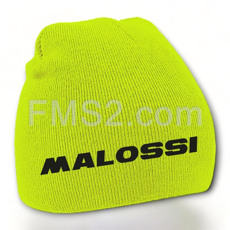 Cuffia Malossi in maglia a doppio strato di colore giallo 100% acrilico soft-touch con taglia unica e logo ricamato, ricambio 4118420Y0