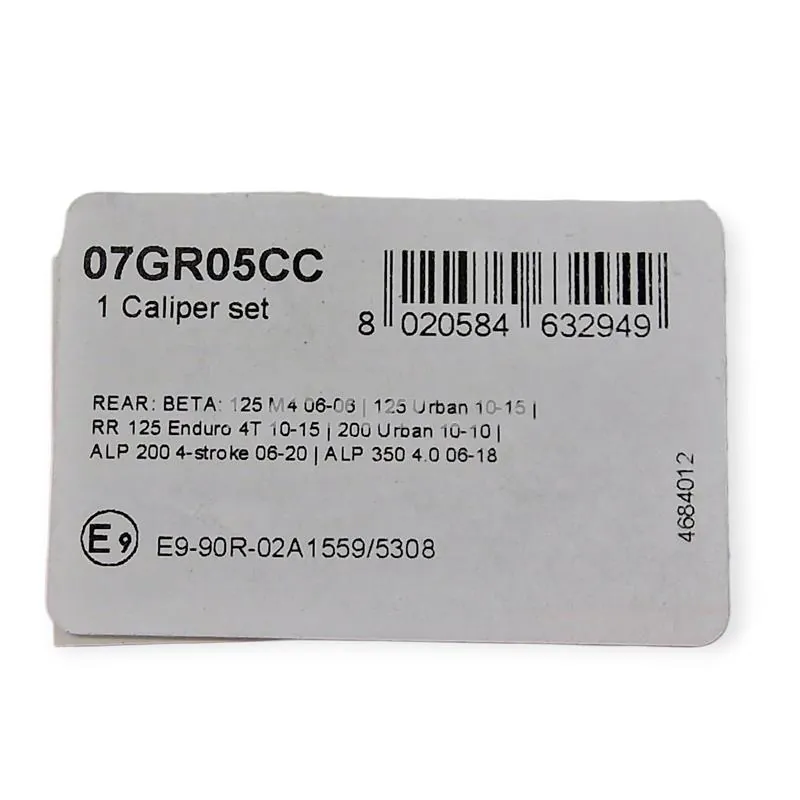 Pastiglie posteriori Brembo 07GR05CC carbon ceramic - mescola CC per Beta Enduro e Motard RR 50cc 2T e Enduro e Motard RR 125cc 4T