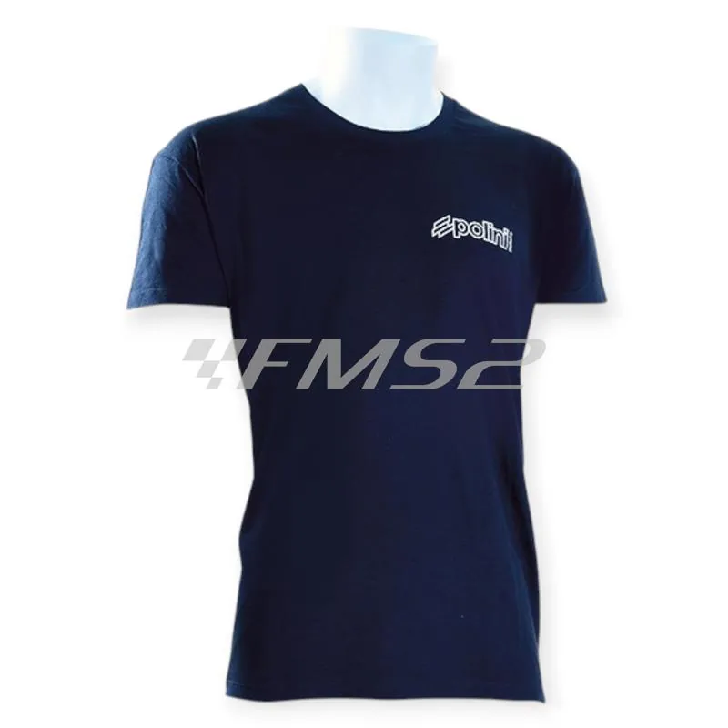 T-shirt Cilindro Polini 2022 Taglia L codice 0982664L - Cotone organico blu scuro, adatta a tutti gli appassionati del marchio Polini