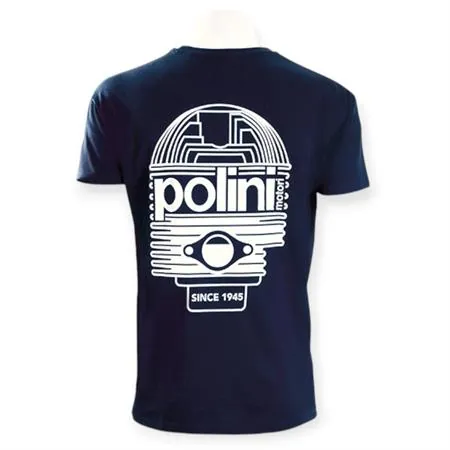T-shirt Cilindro Polini 2022 Taglia M codice 0982664S - Cotone organico blu scuro, adatta a tutti gli appassionati del marchio Polini