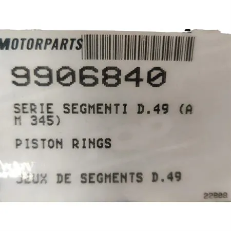 Fasce elastiche Top performance per pistone con diametro 49,0 mm specifico per gruppi termici Minarelli AM345 e AM6 Top e DR, ricambio 9906840