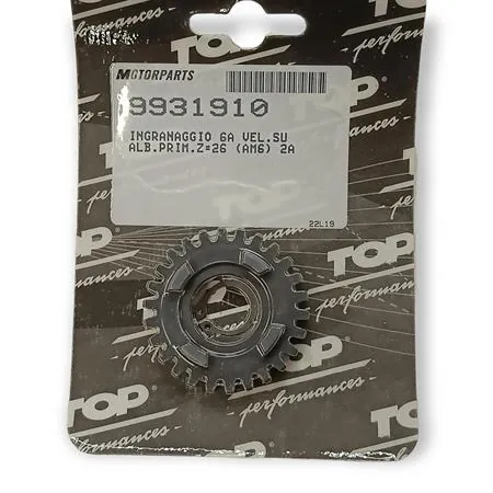 Ingranaggio 6a velocita' con rapporto allungato su albero primario z=26 per motori am6 2°serie, ricambio 9931910