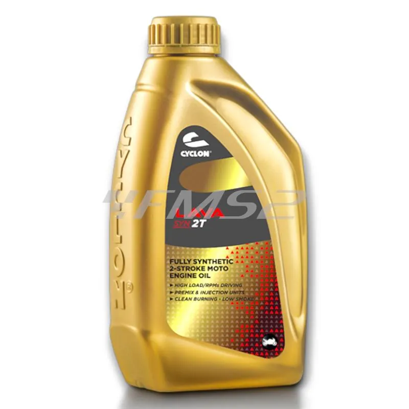 Olio Cyclon Lava Syn 2T 100% Sintetico 12x1L - Ricambio JL02009 | Compatibile Suzuki, Honda, Yamaha, Husqvarna, Stihl e tanti altri modelli con motore 2 tempi