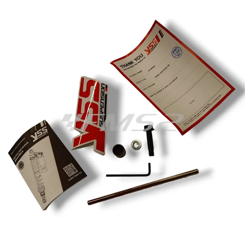 Ammortizzatore posteriore YSS eco line H.20 OE302-310T-01AL-38 con interasse da 310 mm colore Oro e Nero per scooter con motore Minarelli, ricambio YSOE31001