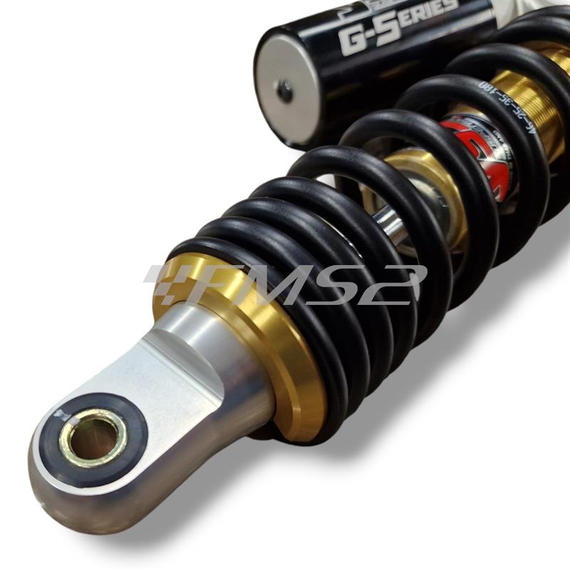 Mono ammortizzatore YSS posteriore modello OK302-290T-01AL-388 versione Gold con serbatoio esterno e interasse da 290 mm per scooter con motore Minarelli aria e liquido, ricambio YSOK29001