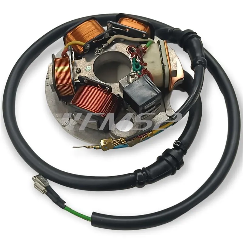Statore originale Ducati - Piaggio con 7 cavi e tensione a 6 Volt per Piaggio Vespa 125 primavera ET3 prodotte dal 1976 fino al 1983 con riferimento originale 186974, ricambio 404011570