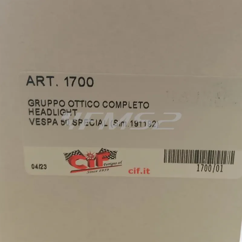 Fanale anteriore Vespa 50 Special (CIF), ricambio 1700