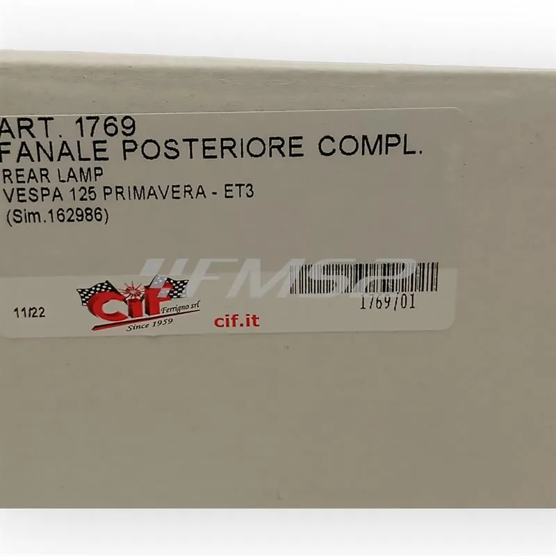 Fanale posteriore Vespa 125 Primavera ET3 (CIF), ricambio 1769