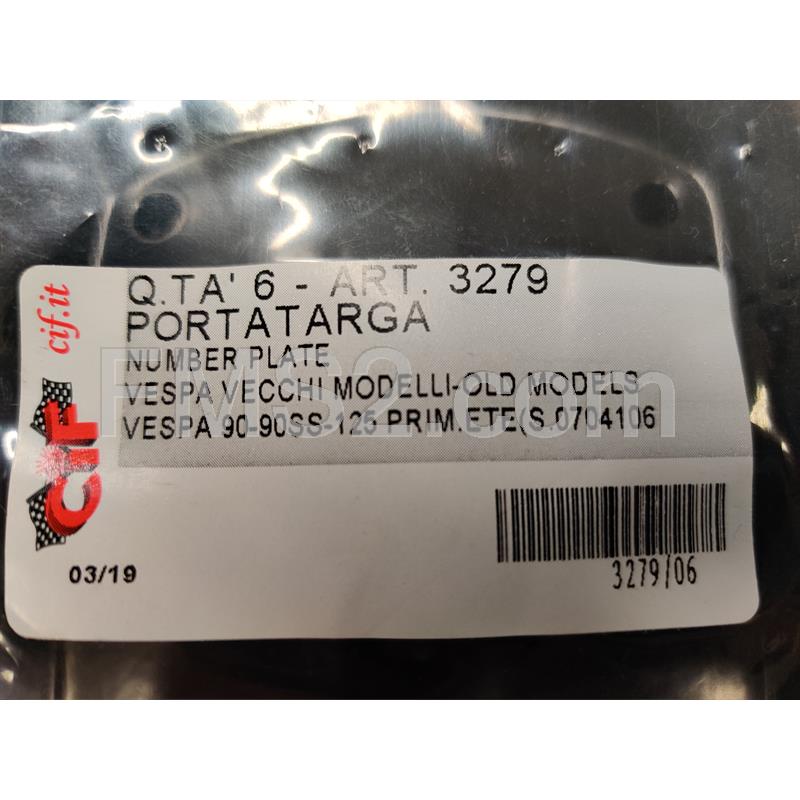 Porta Targa rialzato nero per VESPA e Moto d'epoca 125 150 200