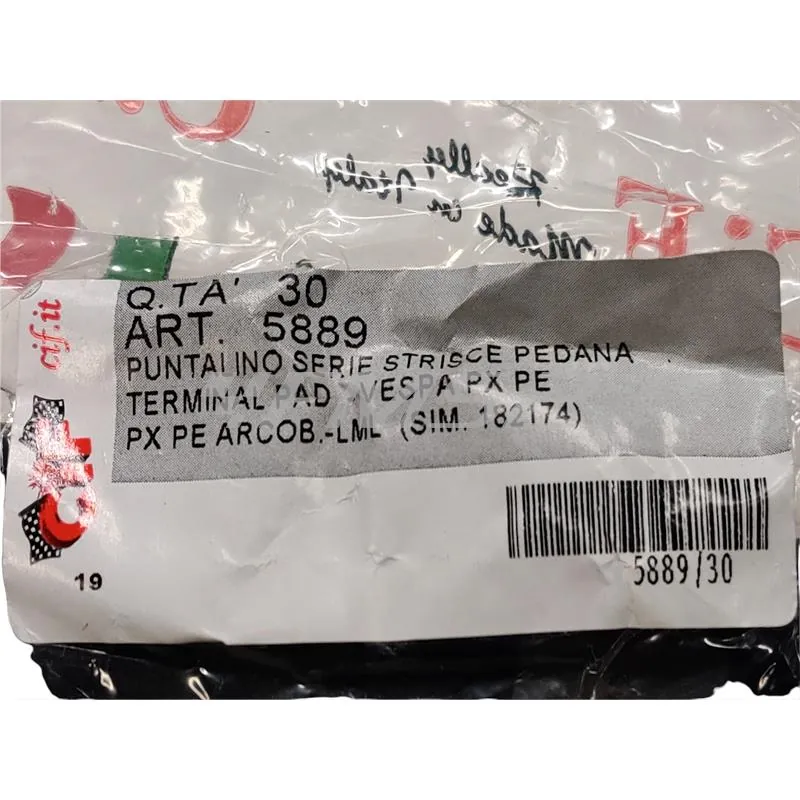 Puntalino cieco CIF per serie strisce pedana Piaggio vespa PX Arcobaleno 125, 150, 200 cc, ricambio 5889