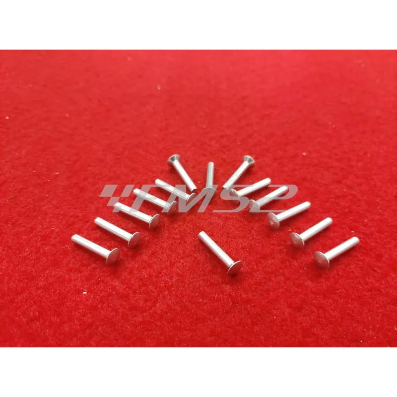 Confezione high quality Cif di puntali cromati e ribattini in alluminio per serie strisce pedana Piaggio Vespa small frame 50 e 125 cc, ricambio C00157-HQ