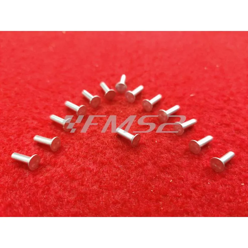 Confezione high quality Cif di puntali cromati e ribattini in alluminio per serie strisce pedana Piaggio Vespa small frame 50 e 125 cc, ricambio C00157-HQ