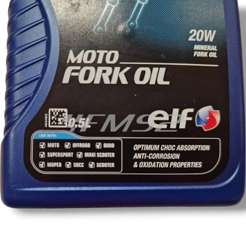 Barattolo olio forcella Elf moto fork oil 20w in confezione da 500 ml per tutti i tipi di forcelle, ricambio 111610