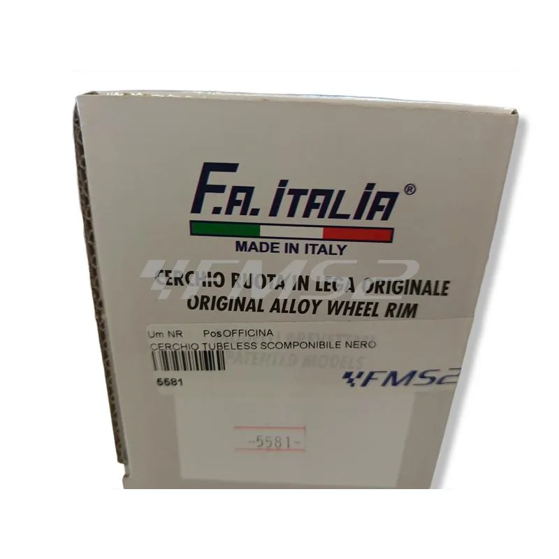 Cerchio tubeless scomponibile nero per vespa , ricambio 5581