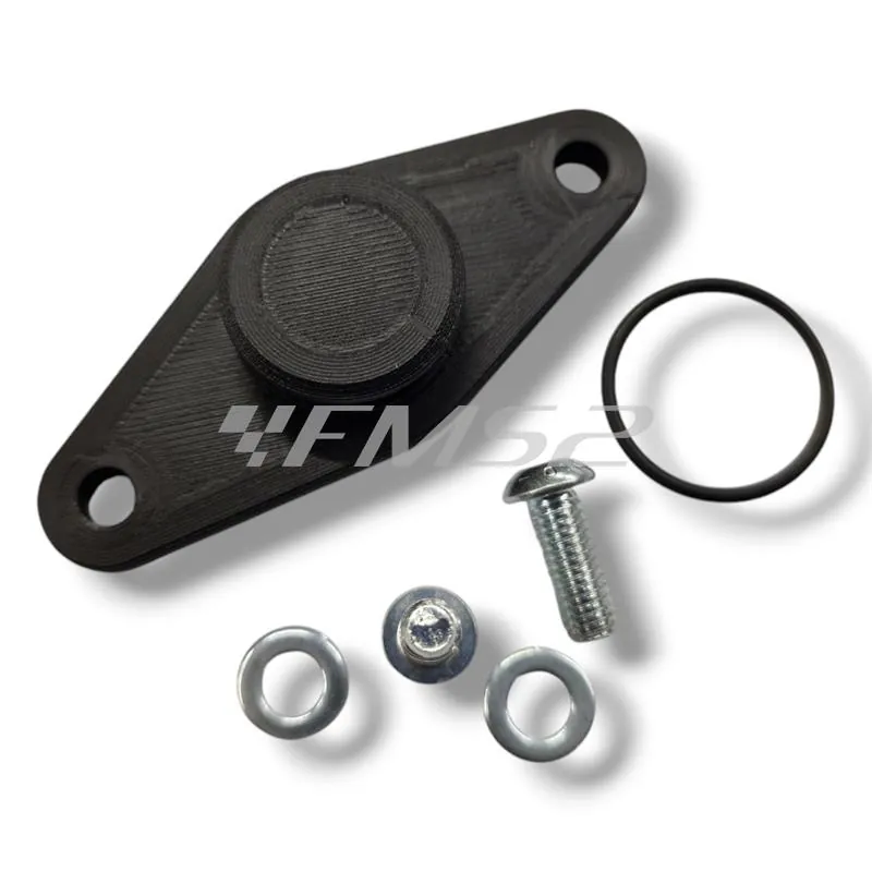 Tappo in plastica 3D per chiusura foro carter motore alloggiamento motorino avviamento scooter Minarelli con or e viti fissaggio, ricambio TAPPOMOTAVVSC