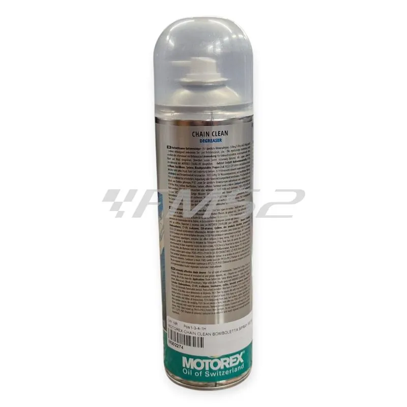 Pulitore sgrassante catena Motorex - bomboletta spray da 500 ml, ricambio M302274