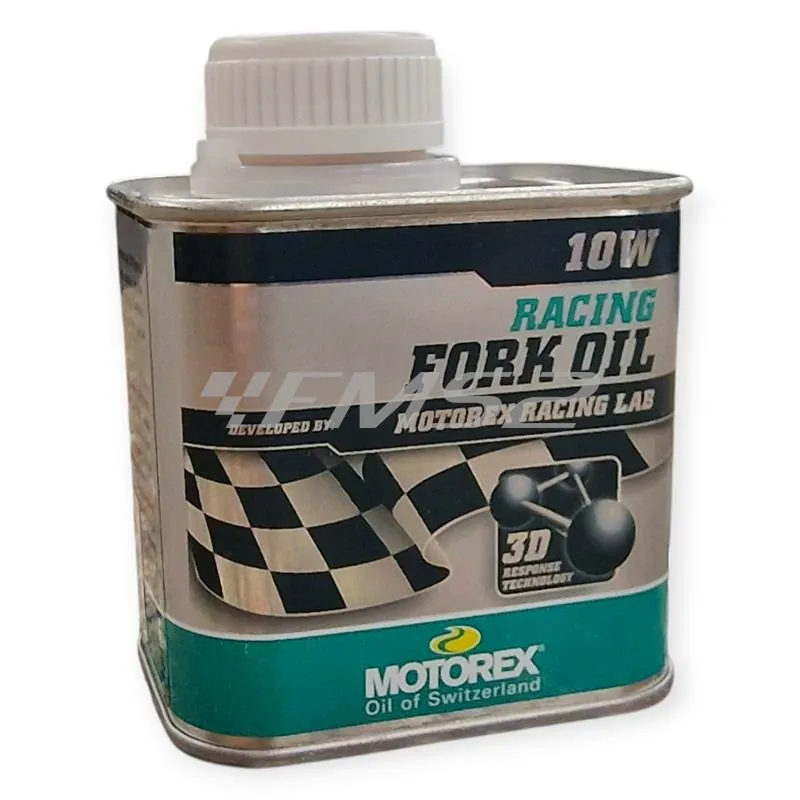 Olio forcelle racing Motorex con densità 10W - lattina da 250 ml, ricambio M308017