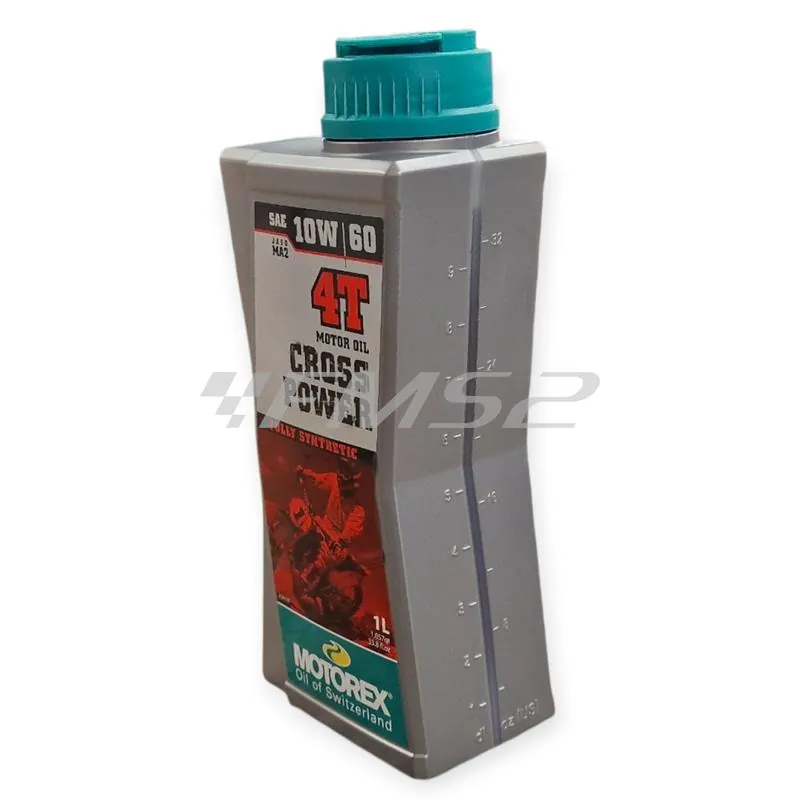Olio motore Motorex Cross Power 4 tempi 10W-60 JASO MA2, API SP/SN/SM - flacone da 1 litro, ricambio M308242