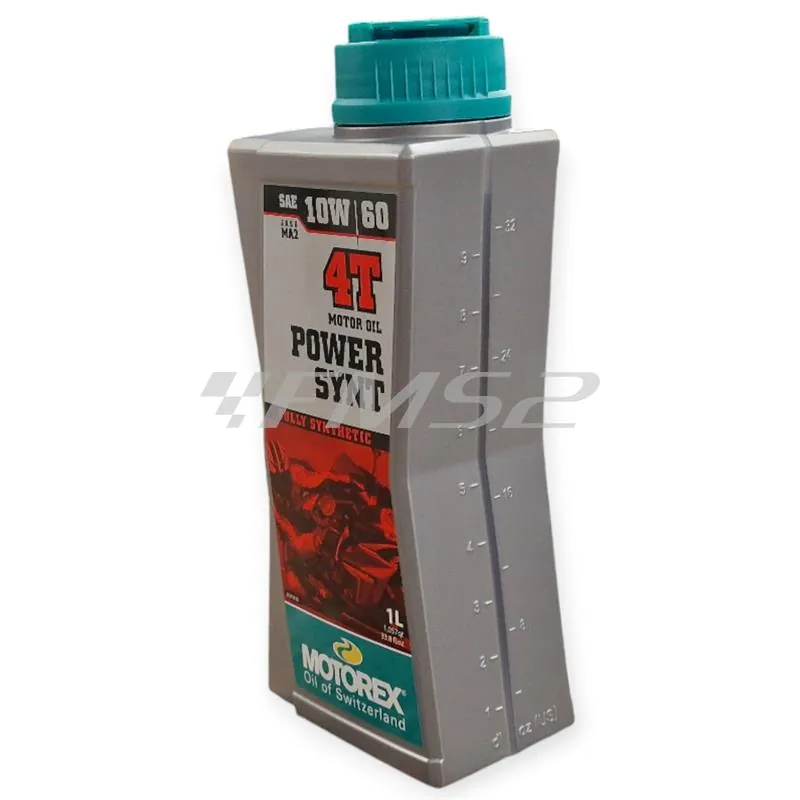 Olio motore Motorex Power Synt 4 tempi 10W-60 JASO MA2, API SP/SN/SM - flacone da 1 litro, ricambio M308252