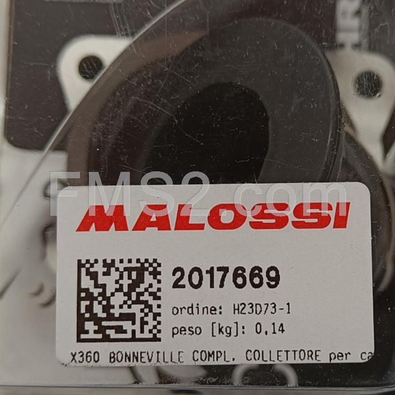 Collettore Malossi X360 Bonneville completo di basetta in alluminio per carburatori diametro 32 e 34 con montaggio su carter Malossi C-One e RC-One Piaggio e Minarelli, ricambio 2017669
