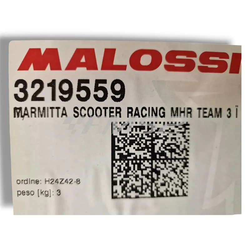 Marmitta Malossi scooter Racing MHR TEAM 3 con silenziatore nero e specifica per gruppi termici Malossi 47 mm  70 cc scooter con motore Minarelli orizzontale liquido, ricambio 3219559