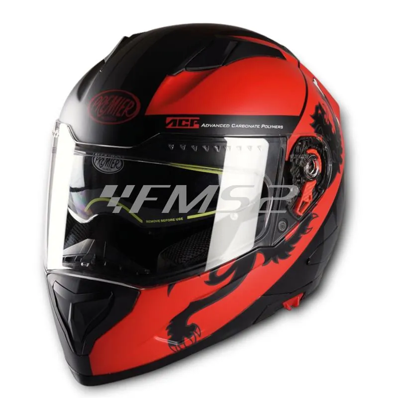 Casco Malossi integrale modello HM1 di colore nero e grafiche rosse con taglia L, ricambio 3918934B5