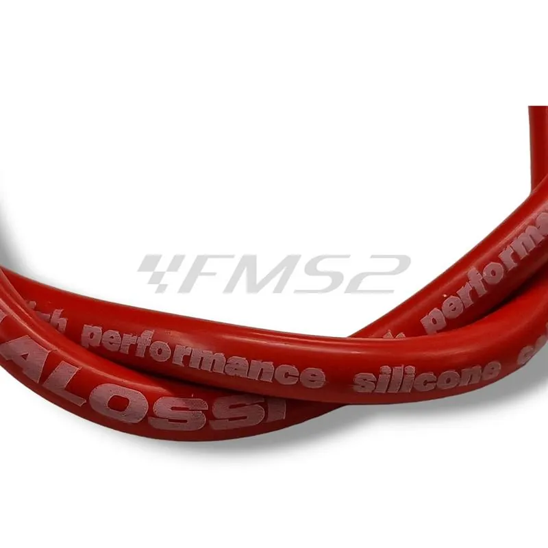 Kit cavo candela Malossi di colore rosso in silicone con pipetta attacco candela in silicone rosso con resistenza 5Kohm e utilizzo su candela con nottolino SAE avvitato, ricambio 5519221