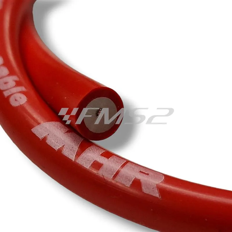 Kit cavo candela Malossi di colore rosso in silicone con pipetta attacco candela in silicone rosso con resistenza 5Kohm e utilizzo su candela con nottolino SAE avvitato, ricambio 5519221