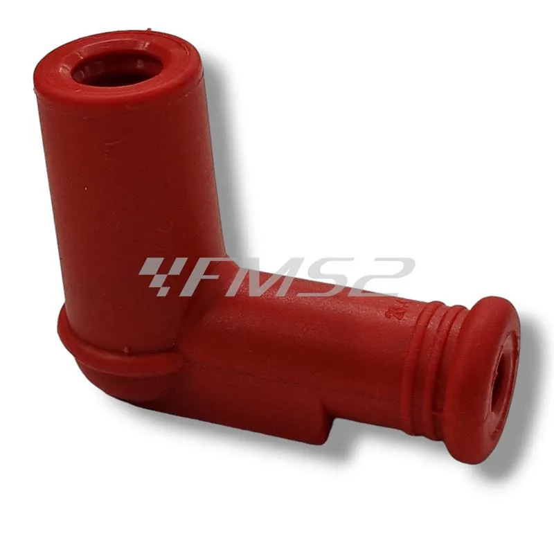 Kit cavo candela Malossi di colore rosso in silicone con pipetta attacco candela in silicone rosso con resistenza 5Kohm e utilizzo su candela con nottolino SAE avvitato, ricambio 5519221