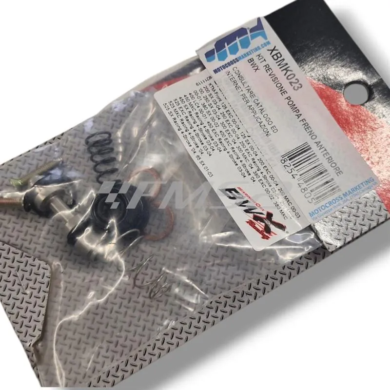 Kit revisione BearingWorx per revisionare la pompa freno anteriore Brembo con pistoncino diametro 11,0 mm montata su KTM 125, 200, 250, 300, 380, 400, 450, 520 e 525 cc 2T e 4T dal 2000 al 2004, ricambio XBMK023