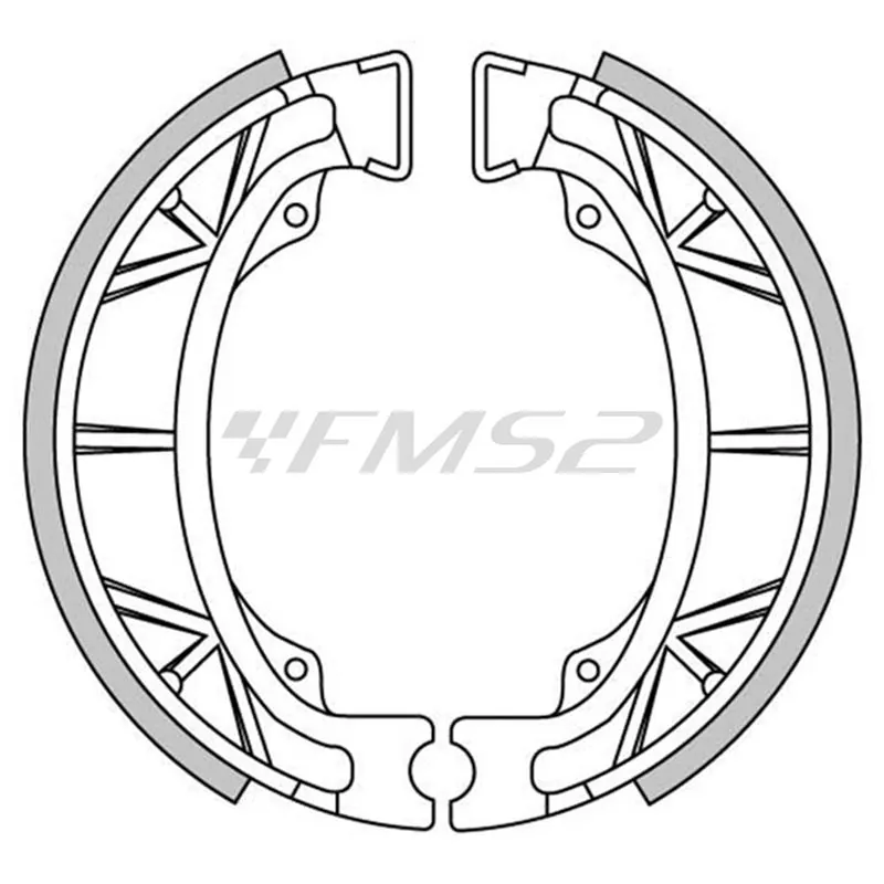 Ganasce freni a tamburo anteriori e posteriori Newfren per ciclomotori e scooter 50 cc, ricambio GF1043
