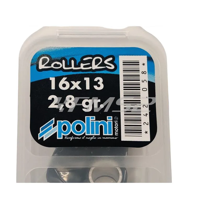 Kit rulli variatore 16x13  peso grammi 2.8 interno alluminio (Polini), ricambio 242058