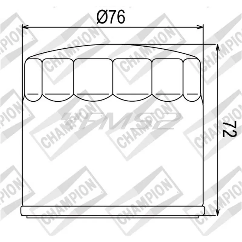 Filtro olio Champion COF053 per maxi moto Ducati, Cagiva e Gilera, ricambio 100609105