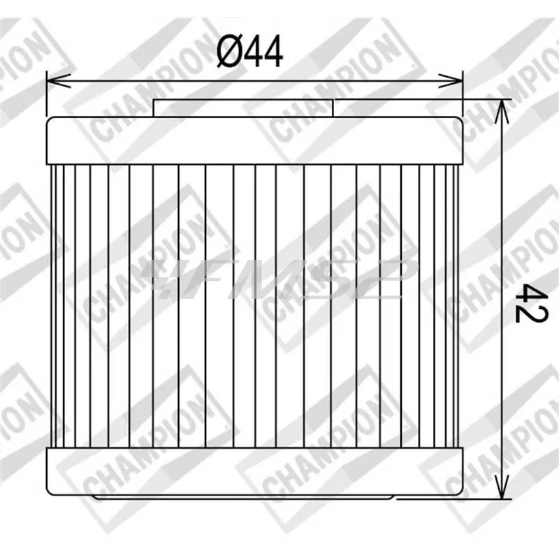 Filtro olio Champion COF466 per maxi scooter Kymco Downtown e People 125, 150, 200 e 300 cc 4 tempi, ricambio 100609485