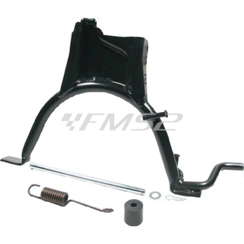 Kit cavalletto centrale completo di perno, molla e gommino battuta per scooter Mbk booster spirit e Yamaha Bw's 50cc prodotti fino al 2016, ricambio 121610200
