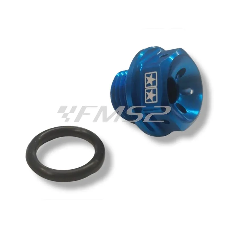 Tappo olio rapporti Stage6 in alluminio CNC anodizzato blu cromo per scooter con motori Minarelli verticale ed orizzontale aria e liquido a braccio lungo, ricambio S6SSP140BL