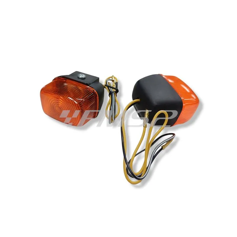 Coppia frecce anteriori complete di gemma arancio per scooter MBK Booster, Spirt e Yamaha original Bw's prodotti fino al 2003, ricambio STR8STR66003OR