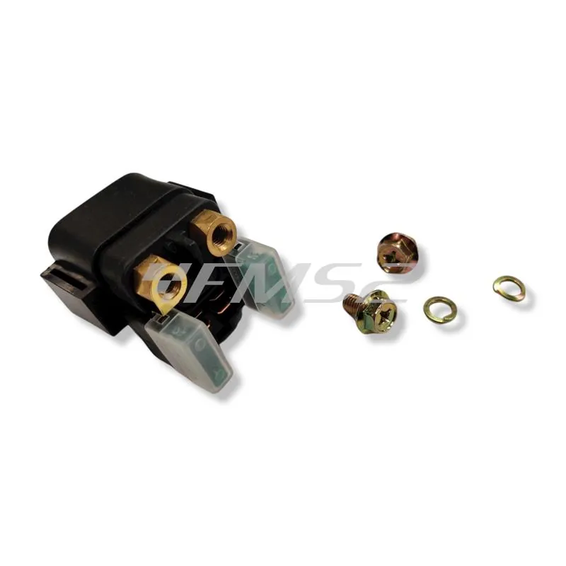 Teleruttore avviamento tipo Mitsuba RC19-025 12 Volt - 180 A con 4 faston medi e fusibili da 30 A per maxi scooter e maxi moto Yamaha e Ktm, ricambio 1787571