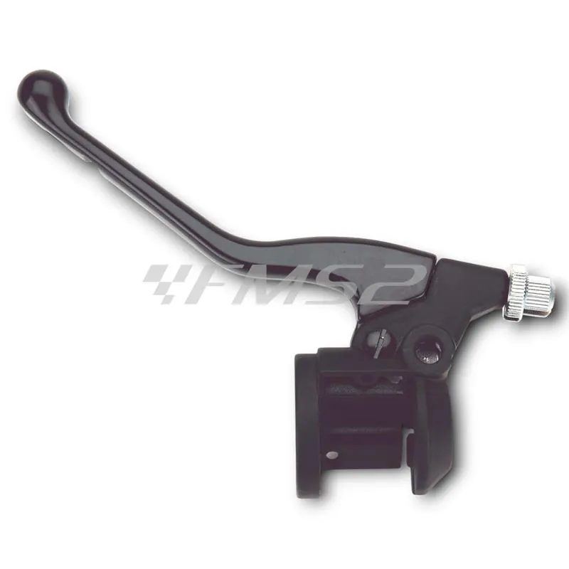 Comando portaleva sinistro Domino Tommaselli 0373.04 in alluminio nero, attacco M10, per Aprilia, Beta, Derbi, Suzuki e altri