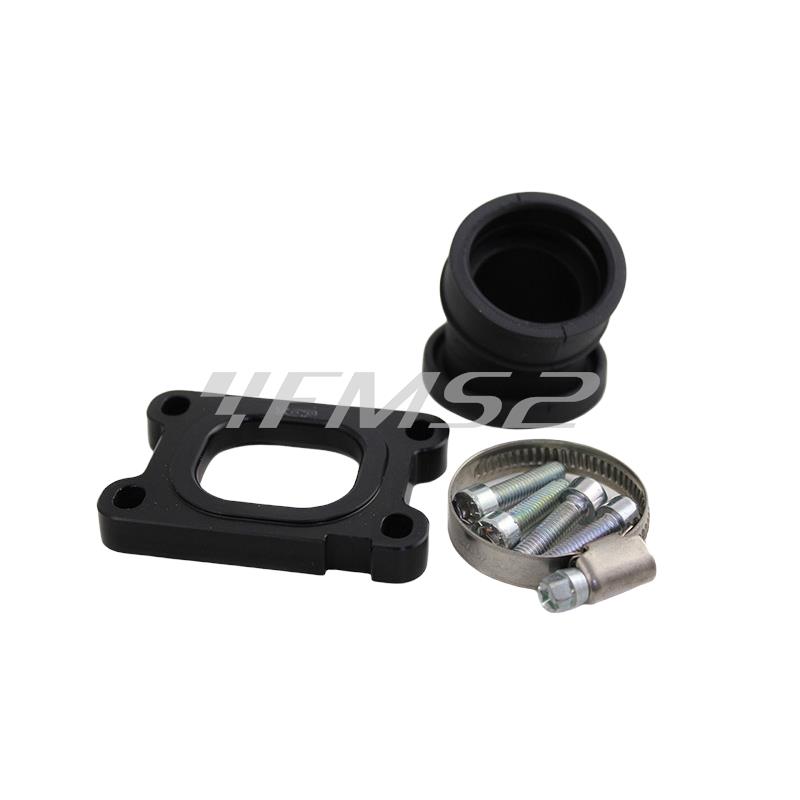 Kit collettore TPR girevole a 360° per motori Minarelli AM6 e Derbi con carburatore OKO, PWK e VHST con imbocco da 35 mm (TOP PERFORMANCE), ricambio 9931740