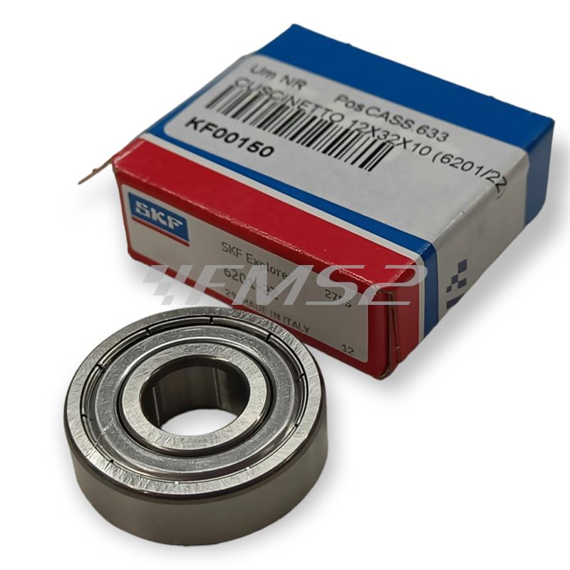 Cuscinetto SKF schermato 6201/zz 12x32x10 per tamburo ruota anteriore Vespa PX, ricambio KF00150