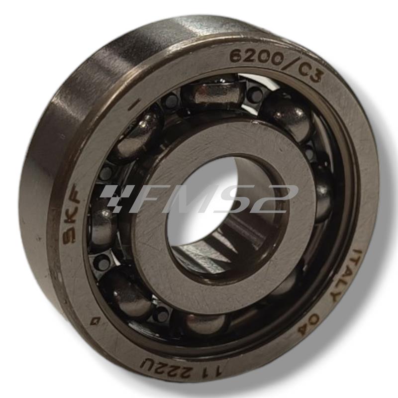 Cuscinetto SKF con misura 10x30x9 mm e sigla 6200 C3 senza schermature e utilizzo nei carter motore rapporti scooter, ricambio KF05110