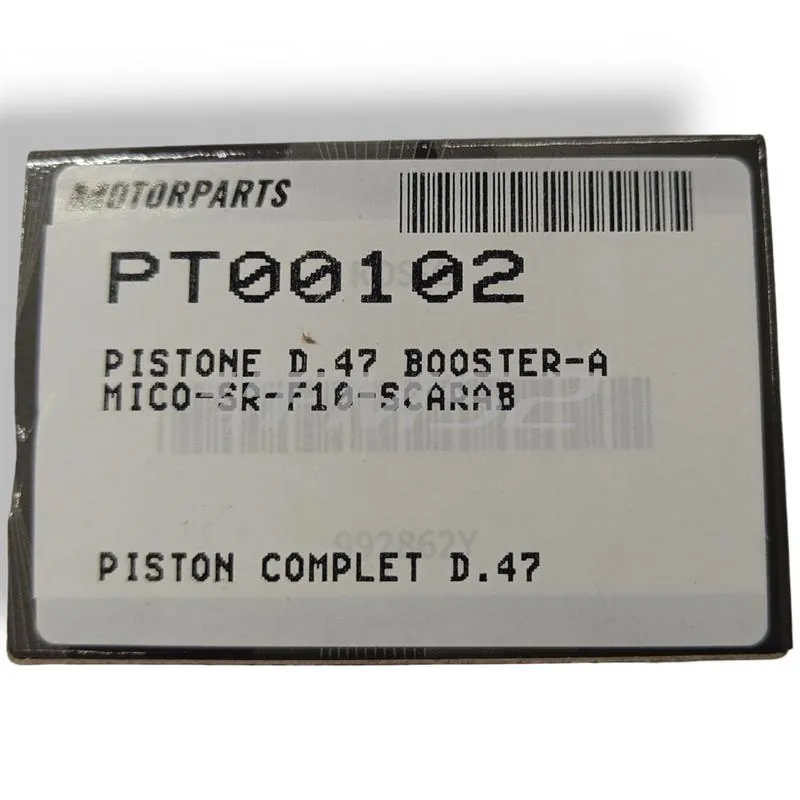 Pistone DR in alluminio bifascia con diametro 47 mm (cilindrata 70 cc), ricambio PT00102