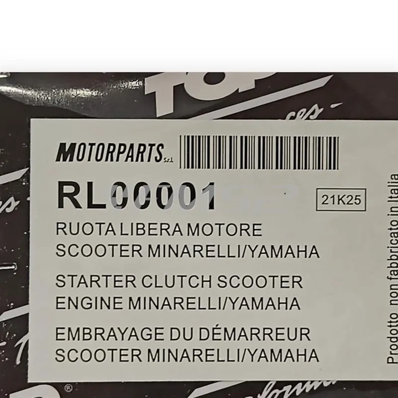Ruota libera avviamento dr-top performance per motori Minarelli 50 verticali-orizzontali aria e orizzontali liquido, ricambio RL00001