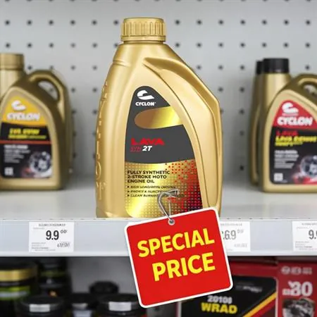 Olio Cyclon Lava Syn 2T 100% Sintetico 12x1L - Ricambio JL02009 | Compatibile Suzuki, Honda, Yamaha, Husqvarna, Stihl e tanti altri modelli con motore 2 tempi