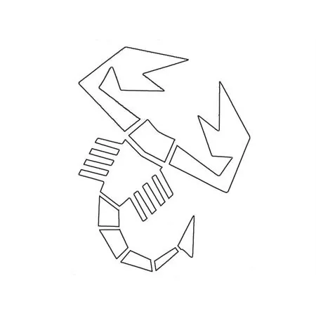 Adesivo scorpione piccolo bianco, ricambio 1412B