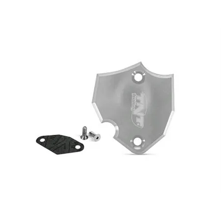 Coperchio otturatore pompa olio miscelatore in alluminio di colore argento cromato lucido per motori serie AM6 completo di viti e guarnizione TNT, ricambio 289059J