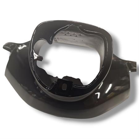 Cupolino interno copri manubrio inferiore in plastica di colore nero metallizzato per scooter  MBK Booster Spirit prodotti dal 1996 fino al 2006, ricambio 366411